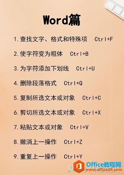 非常实用的58个office快捷键汇总大全,办公室人员必备!(图1) 超实用的58个office快捷键汇总,办公室人员必备!