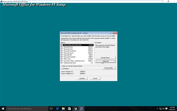 Windows 10兼容性爆表！完美运行Office 95