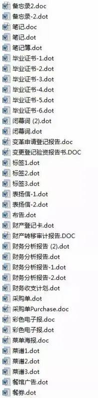 1000个各行业Word模板大全(图3)