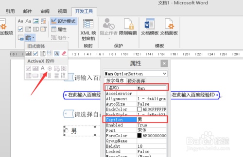 Word如何添加控件和VBA脚本代码