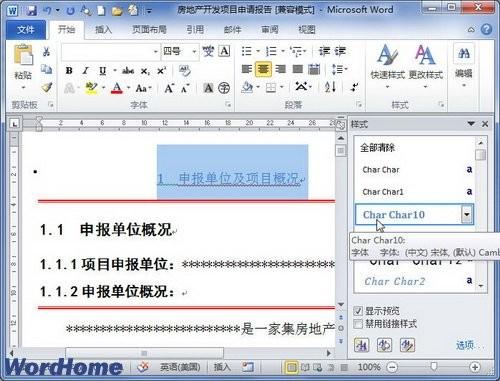 在Word2010