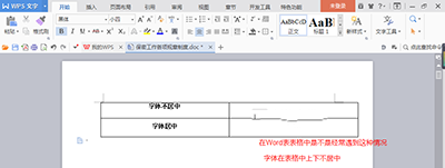 Word表格中字体数字上下不居中的解决方法(图1)