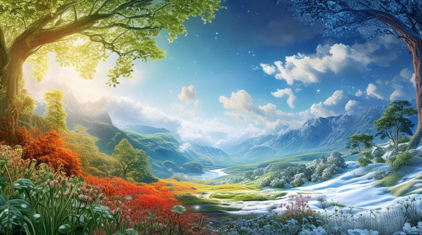 JavaScript如何巧妙展示一年四季自然景观变化之谜？